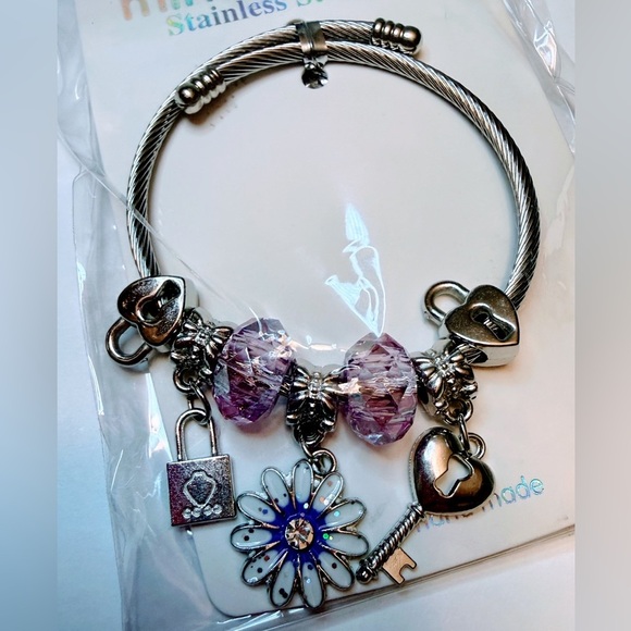 Stainless Steel Charm Bracelet - Picture 1 of 5